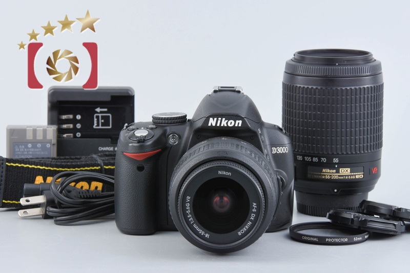 中古】Nikon ニコン D3000 ダブルズームキット | 中古カメラ・フィルムカメラを中心に取り揃えるファイブスターカメラ