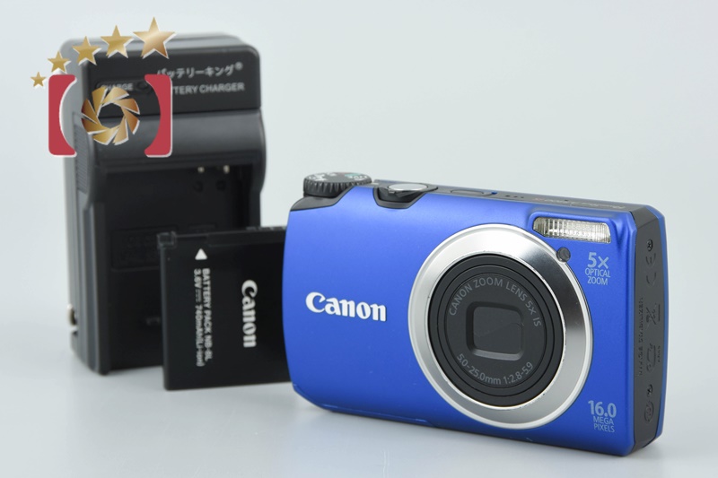 【中古】Canon キヤノン PowerShot A3300 IS ブルー コンパクトデジタルカメラ |  中古カメラ・フィルムカメラを中心に取り揃えるファイブスターカメラ