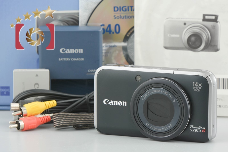 【中古】Canon キヤノン PowerShot SX210 IS ブラック コンパクトデジタルカメラ 元箱付き |  中古カメラ・フィルムカメラを中心に取り揃えるファイブスターカメラ