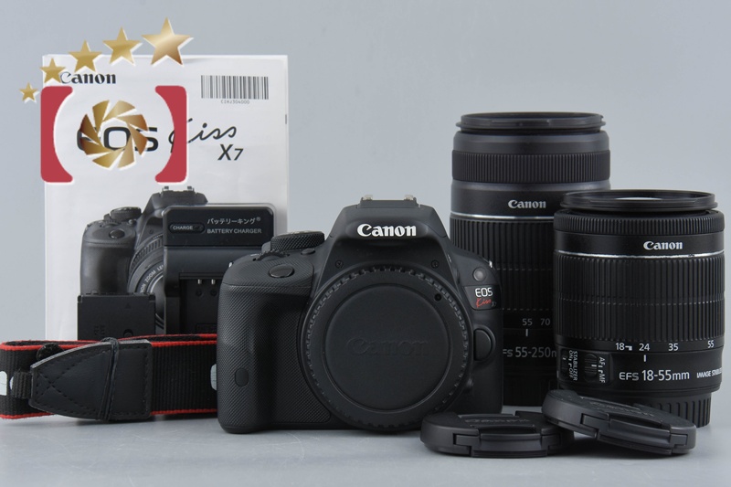 中古】Canon キヤノン EOS Kiss X7 ダブルズームキット ブラック