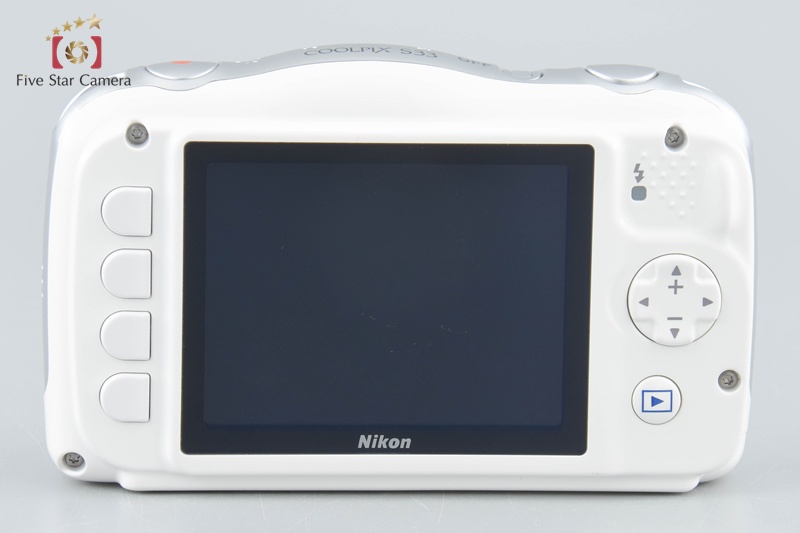♪人気カラー♪ニコン Nikon クールピクス S33　SDカード付　ホワイト色 中古】Nikon ニコン COOLPIX S33 ホワイト コンパクトデジタル