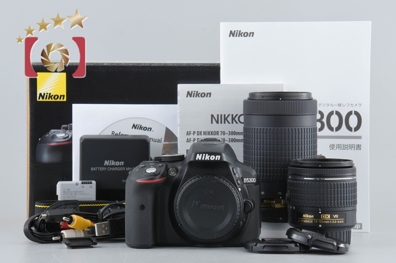中古】Nikon ニコン D5300 AF-P ダブルズームキット ブラック