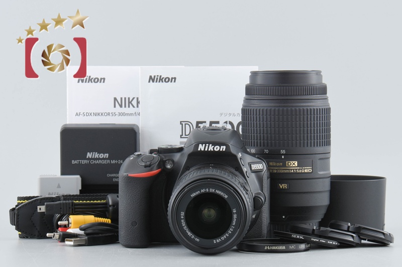 中古】Nikon ニコン D5500 ブラック ダブルズームキット