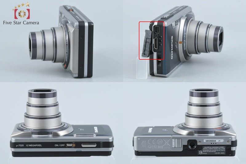 中古】OLYMPUS オリンパス μ-7020 ダークグレー コンパクト