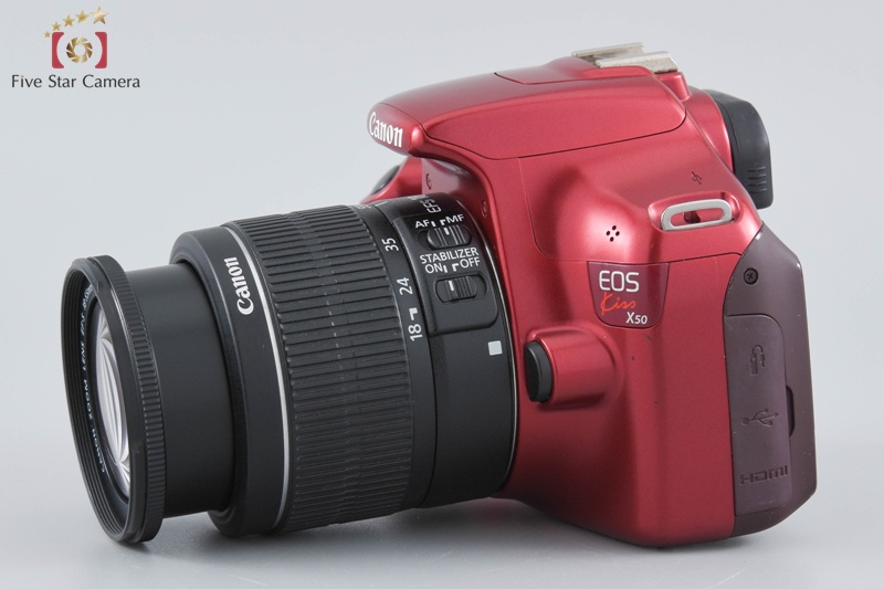 中古】Canon キヤノン EOS Kiss X50 18-55 レンズキット レッド