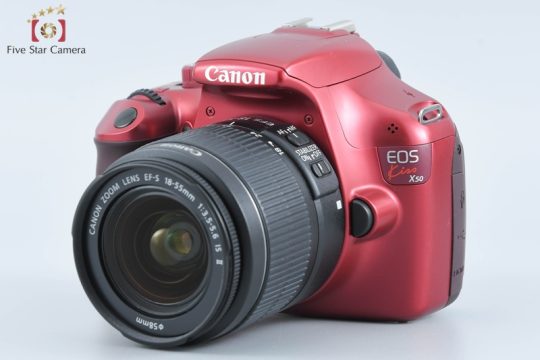 中古】Canon キヤノン EOS Kiss X50 18-55 レンズキット レッド