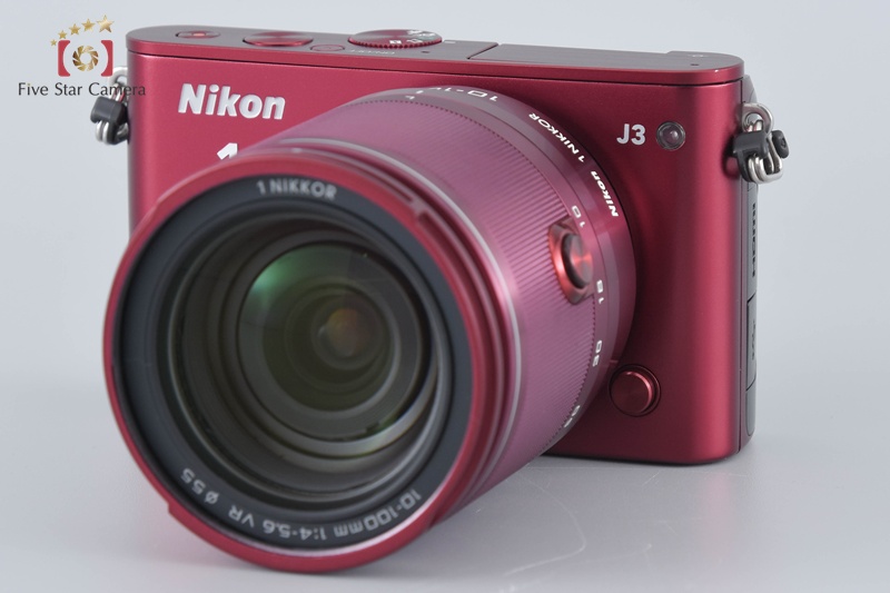 【ジャンク品】　Nikon NIKON 1 J3 ワインレッド 中古】Nikon ニコン 1 J3 レッド 小型10倍ズームキット