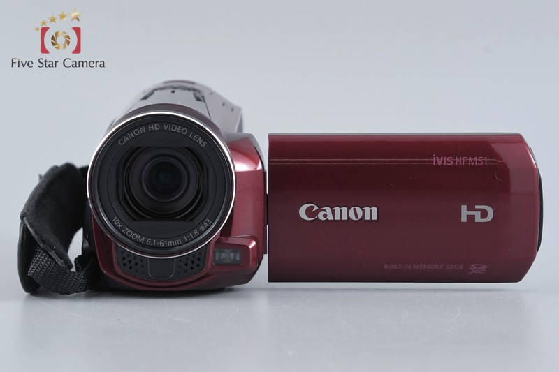 中古】Canon キヤノン iVIS HF M51 レッド ビデオカメラ 元箱付き